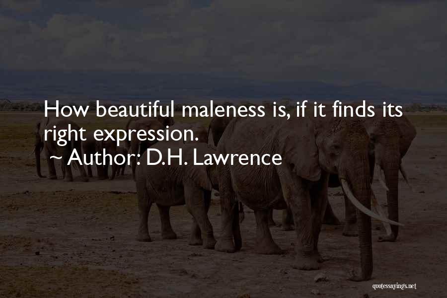 D.H. Lawrence Quotes: How Beautiful Maleness Is, If It Finds Its Right Expression.