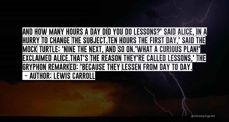 Lewis Carroll Quotes: And How Many Hours A Day Did You Do Lessons?' Said Alice, In A Hurry To Change The Subject.ten Hours