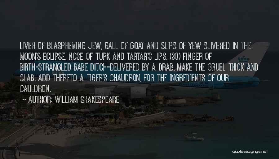 William Shakespeare Quotes: Liver Of Blaspheming Jew, Gall Of Goat And Slips Of Yew Slivered In The Moon's Eclipse, Nose Of Turk And