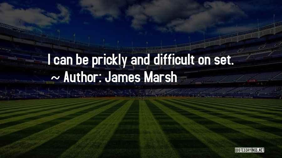 James Marsh Quotes: I Can Be Prickly And Difficult On Set.