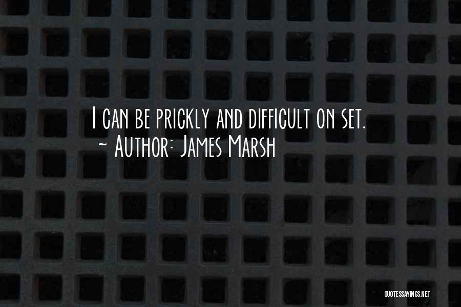 James Marsh Quotes: I Can Be Prickly And Difficult On Set.