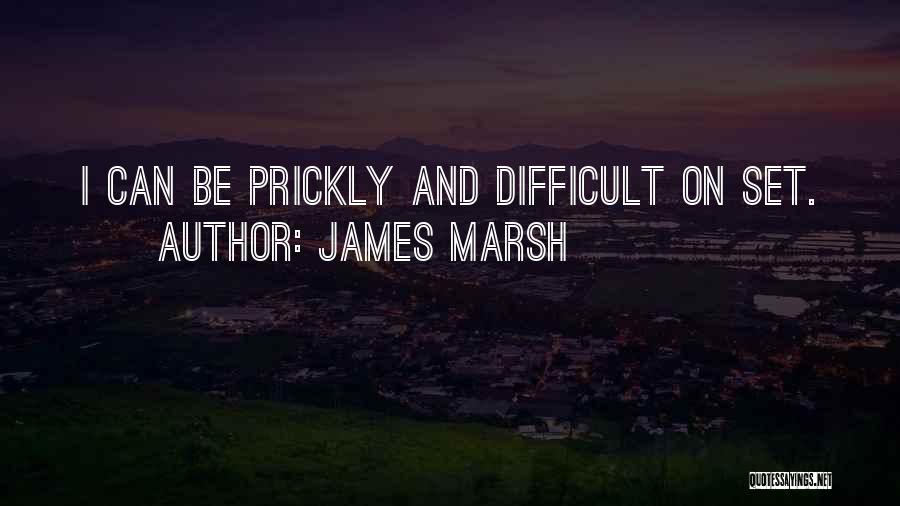 James Marsh Quotes: I Can Be Prickly And Difficult On Set.