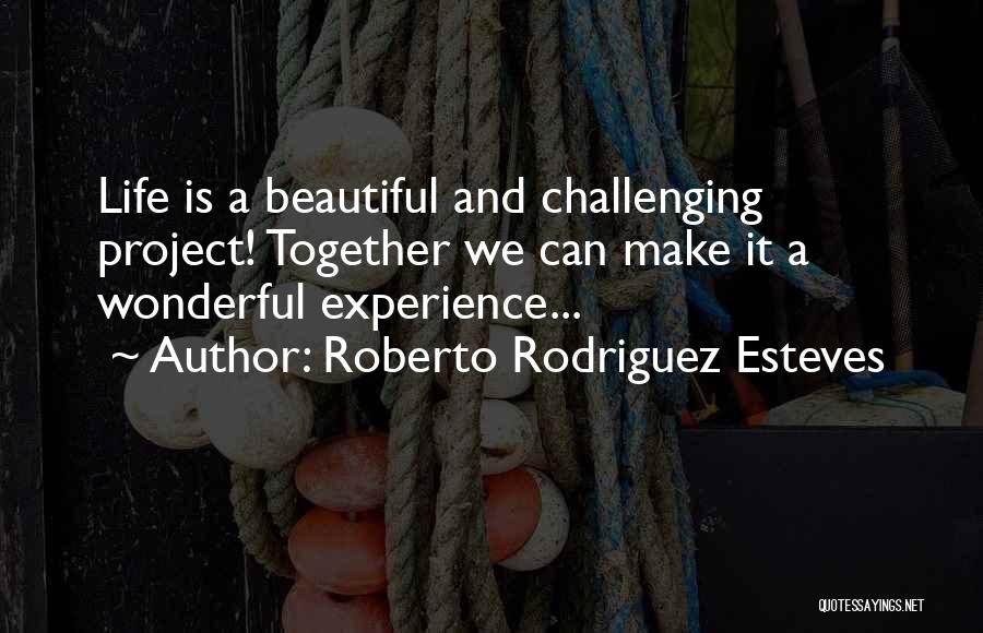 Roberto Rodriguez Esteves Quotes: Life Is A Beautiful And Challenging Project! Together We Can Make It A Wonderful Experience...