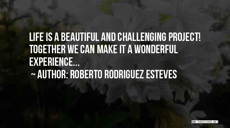 Roberto Rodriguez Esteves Quotes: Life Is A Beautiful And Challenging Project! Together We Can Make It A Wonderful Experience...