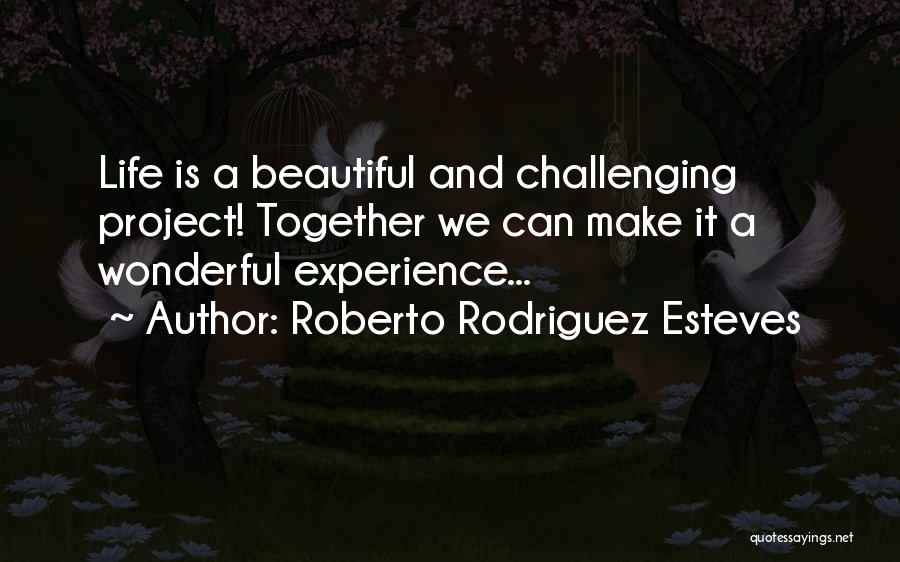 Roberto Rodriguez Esteves Quotes: Life Is A Beautiful And Challenging Project! Together We Can Make It A Wonderful Experience...