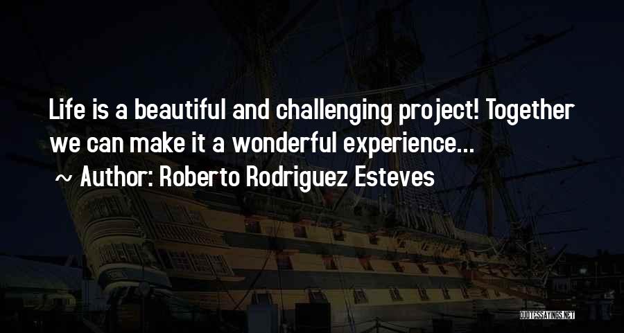 Roberto Rodriguez Esteves Quotes: Life Is A Beautiful And Challenging Project! Together We Can Make It A Wonderful Experience...