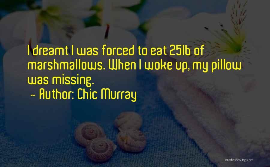 Chic Murray Quotes: I Dreamt I Was Forced To Eat 25lb Of Marshmallows. When I Woke Up, My Pillow Was Missing.