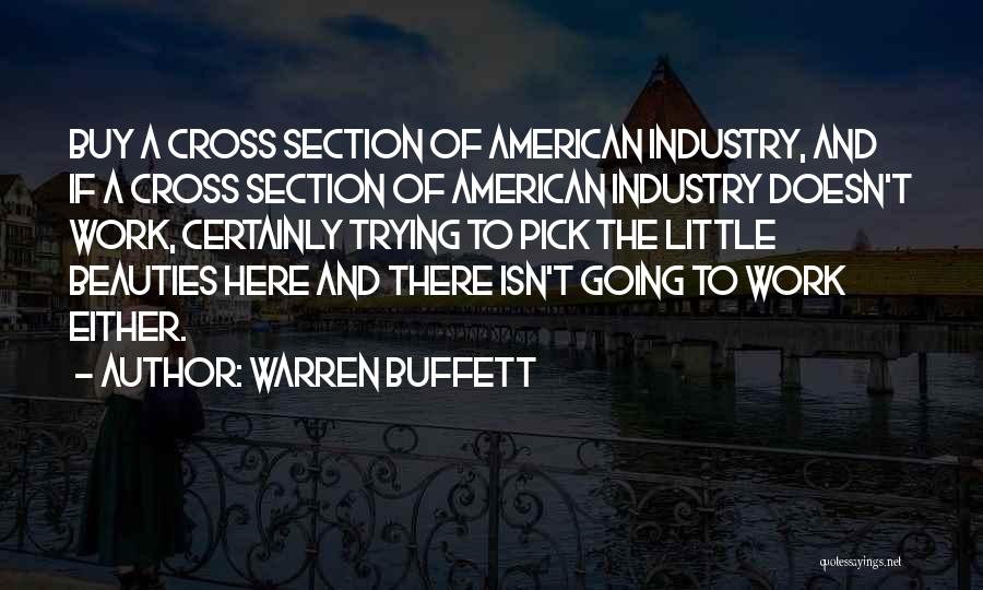 Warren Buffett Quotes: Buy A Cross Section Of American Industry, And If A Cross Section Of American Industry Doesn't Work, Certainly Trying To