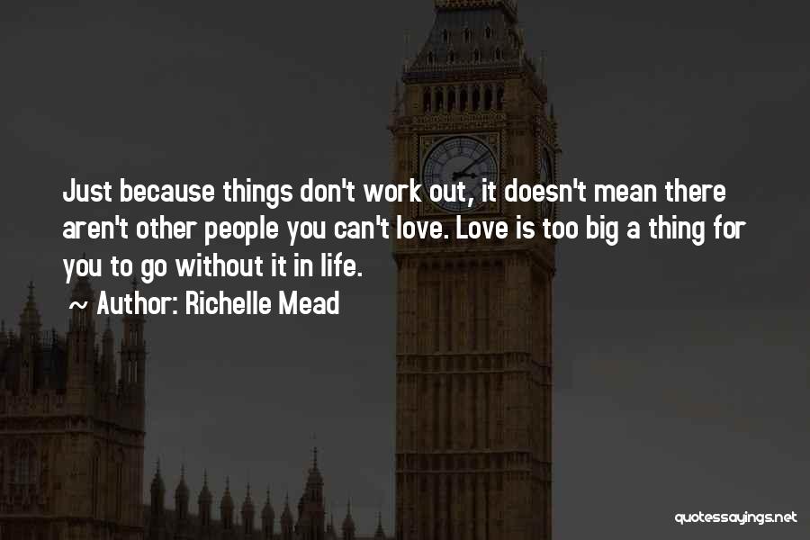 Richelle Mead Quotes: Just Because Things Don't Work Out, It Doesn't Mean There Aren't Other People You Can't Love. Love Is Too Big