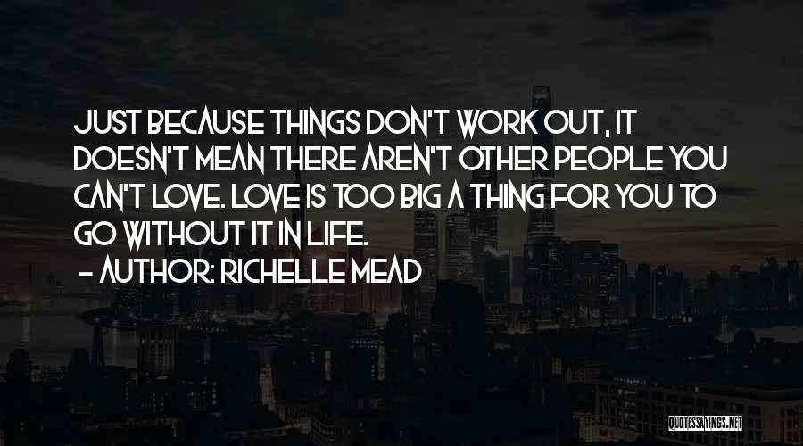 Richelle Mead Quotes: Just Because Things Don't Work Out, It Doesn't Mean There Aren't Other People You Can't Love. Love Is Too Big