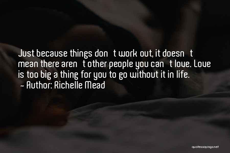 Richelle Mead Quotes: Just Because Things Don't Work Out, It Doesn't Mean There Aren't Other People You Can't Love. Love Is Too Big