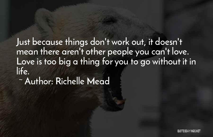 Richelle Mead Quotes: Just Because Things Don't Work Out, It Doesn't Mean There Aren't Other People You Can't Love. Love Is Too Big