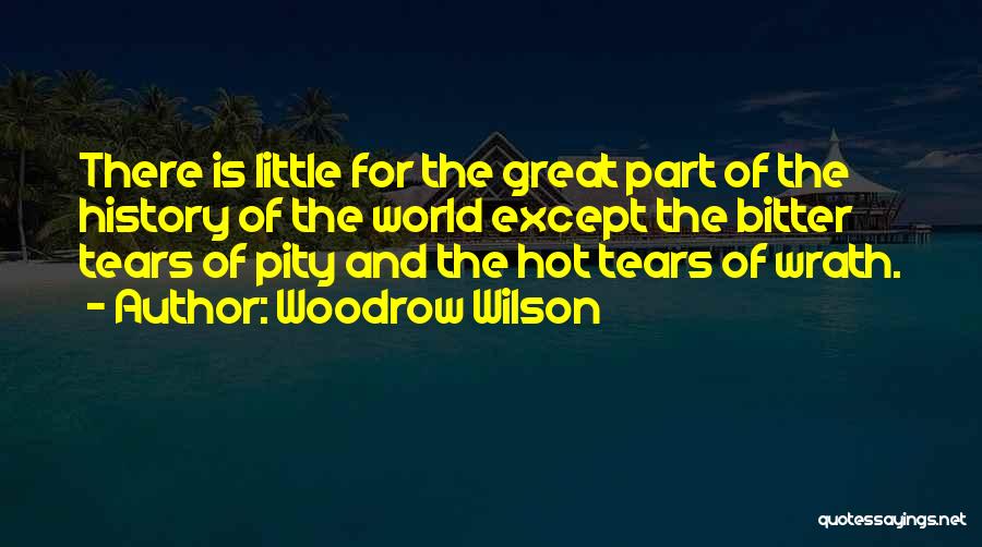 Woodrow Wilson Quotes: There Is Little For The Great Part Of The History Of The World Except The Bitter Tears Of Pity And