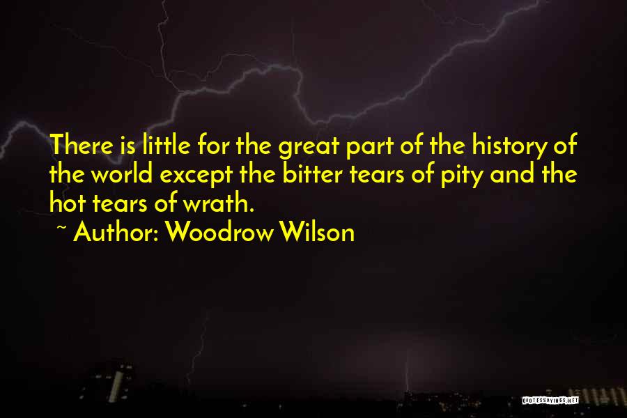 Woodrow Wilson Quotes: There Is Little For The Great Part Of The History Of The World Except The Bitter Tears Of Pity And