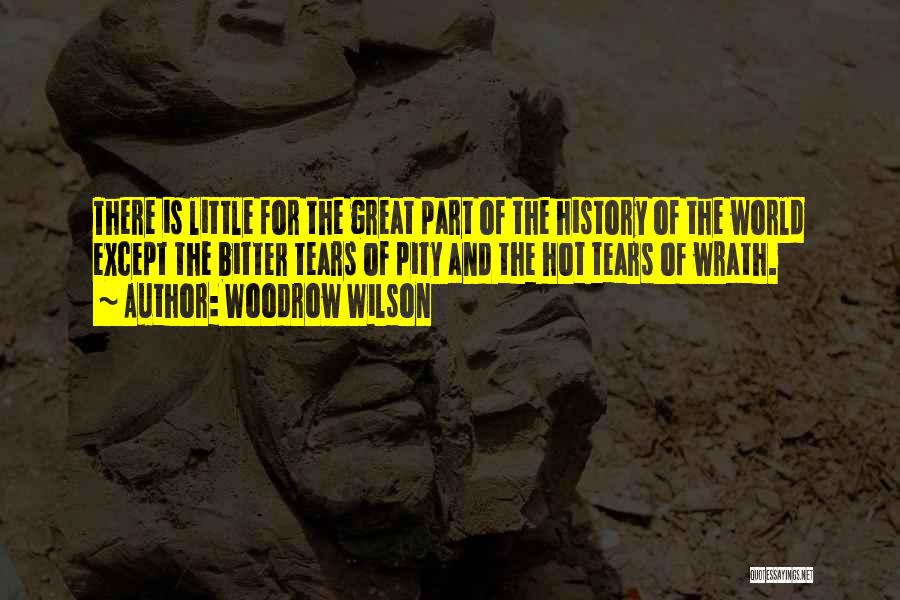 Woodrow Wilson Quotes: There Is Little For The Great Part Of The History Of The World Except The Bitter Tears Of Pity And