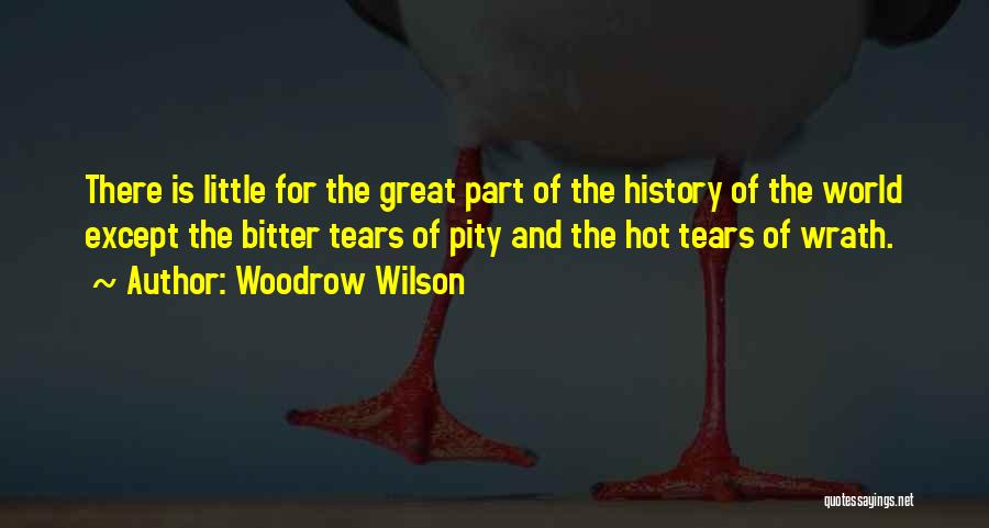 Woodrow Wilson Quotes: There Is Little For The Great Part Of The History Of The World Except The Bitter Tears Of Pity And