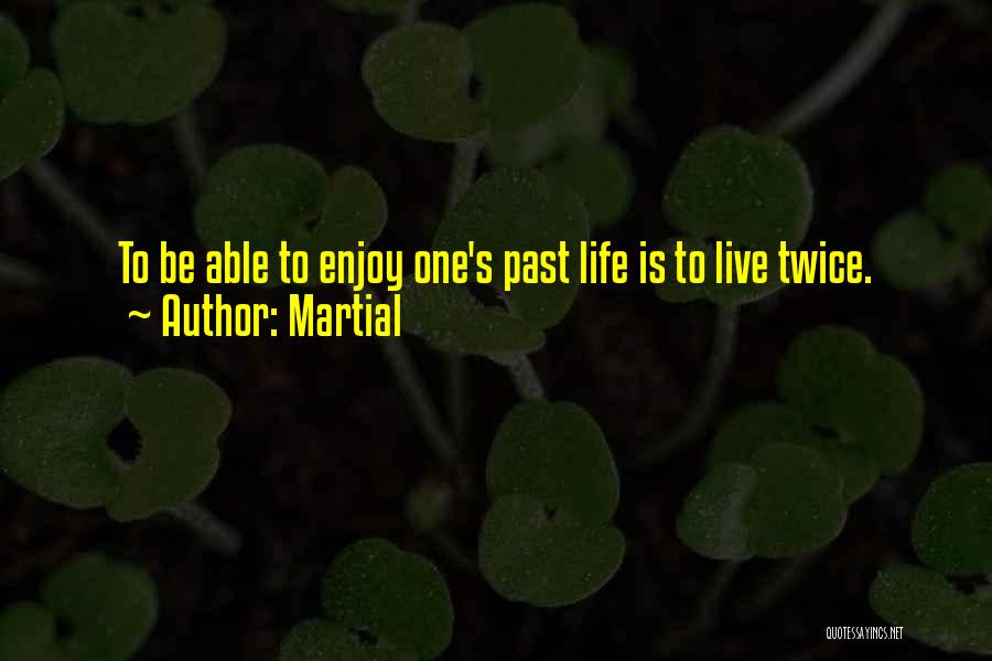 Martial Quotes: To Be Able To Enjoy One's Past Life Is To Live Twice.