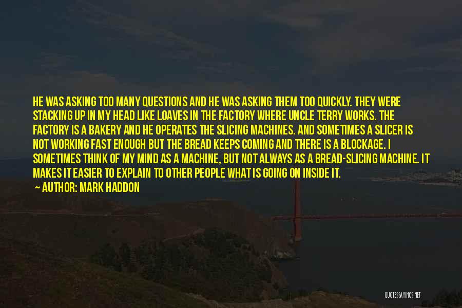 Mark Haddon Quotes: He Was Asking Too Many Questions And He Was Asking Them Too Quickly. They Were Stacking Up In My Head