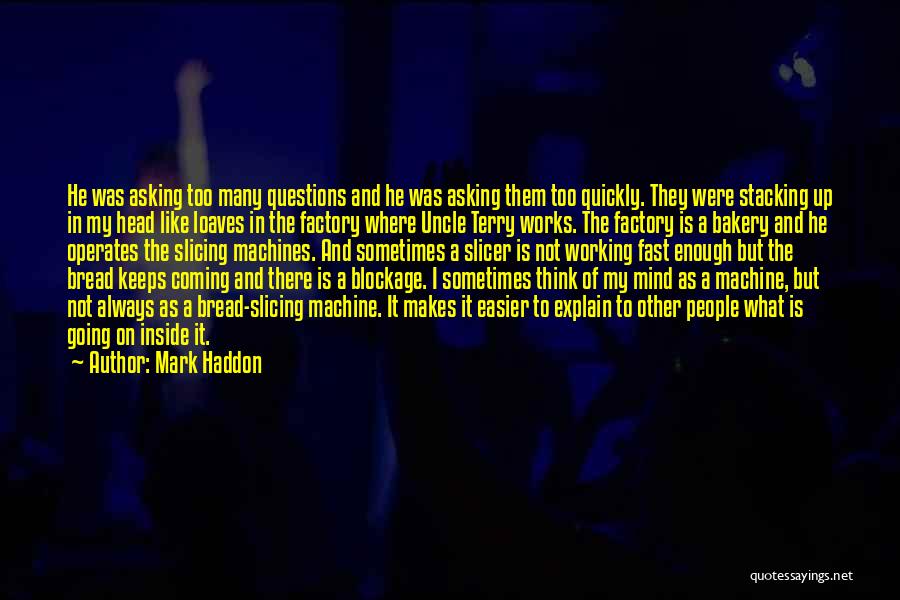 Mark Haddon Quotes: He Was Asking Too Many Questions And He Was Asking Them Too Quickly. They Were Stacking Up In My Head