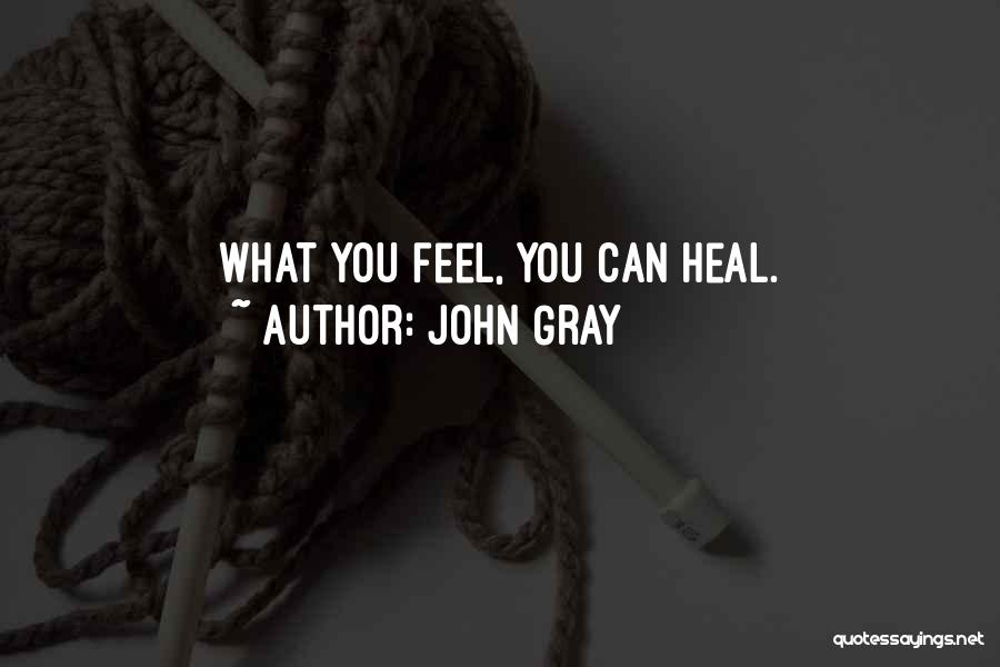 John Gray Quotes: What You Feel, You Can Heal.