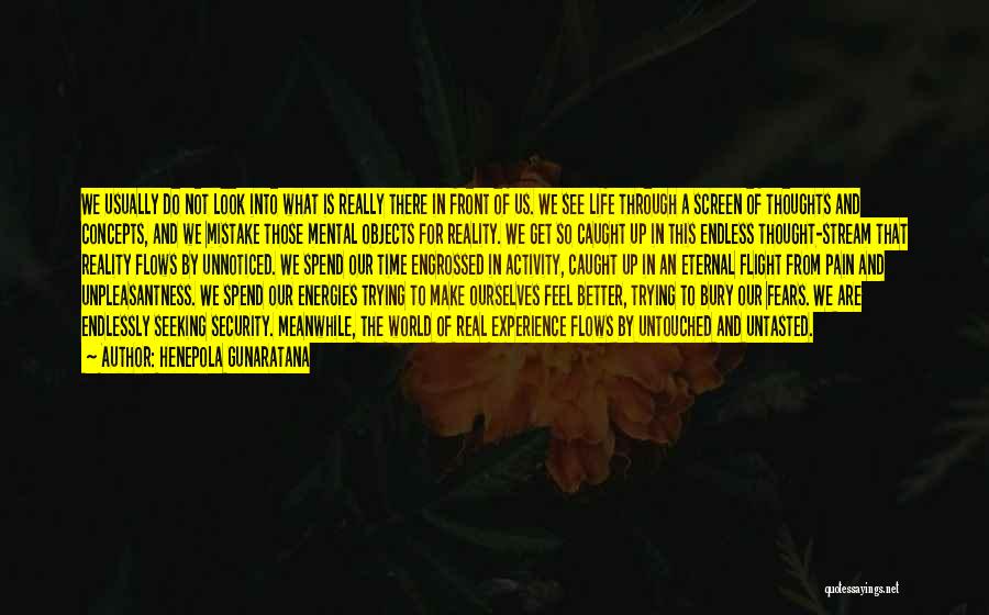 Henepola Gunaratana Quotes: We Usually Do Not Look Into What Is Really There In Front Of Us. We See Life Through A Screen