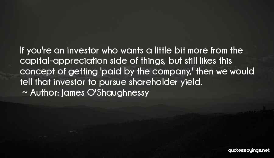 James O'Shaughnessy Quotes: If You're An Investor Who Wants A Little Bit More From The Capital-appreciation Side Of Things, But Still Likes This