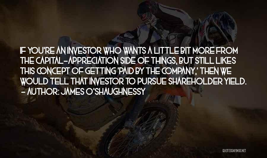 James O'Shaughnessy Quotes: If You're An Investor Who Wants A Little Bit More From The Capital-appreciation Side Of Things, But Still Likes This