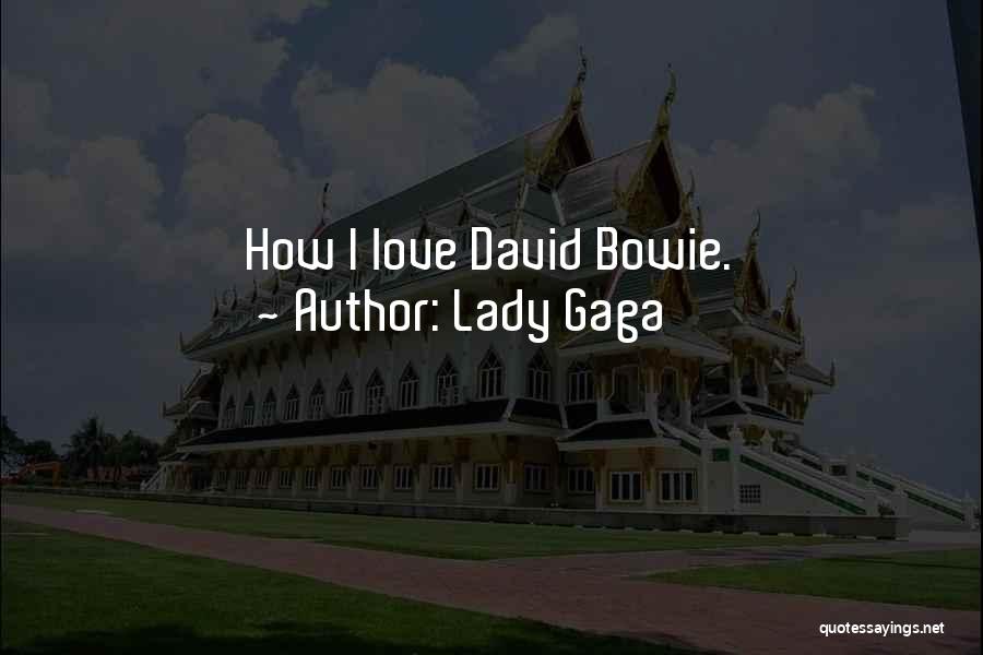 Lady Gaga Quotes: How I Love David Bowie.