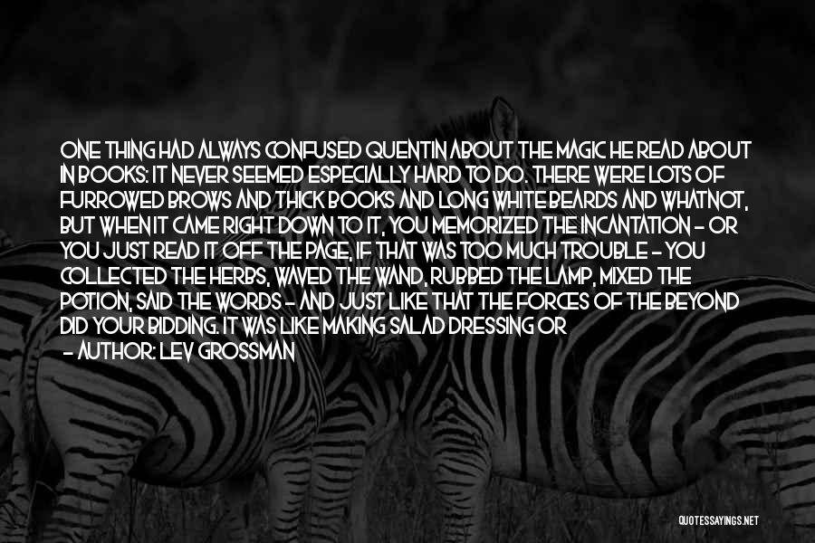 Lev Grossman Quotes: One Thing Had Always Confused Quentin About The Magic He Read About In Books: It Never Seemed Especially Hard To