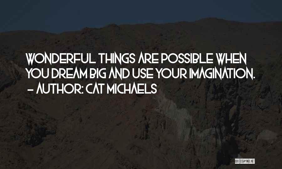 Cat Michaels Quotes: Wonderful Things Are Possible When You Dream Big And Use Your Imagination.