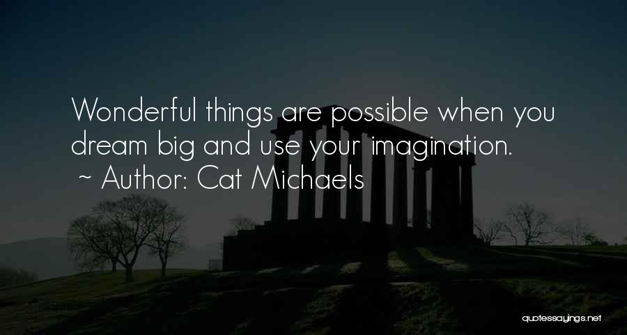 Cat Michaels Quotes: Wonderful Things Are Possible When You Dream Big And Use Your Imagination.