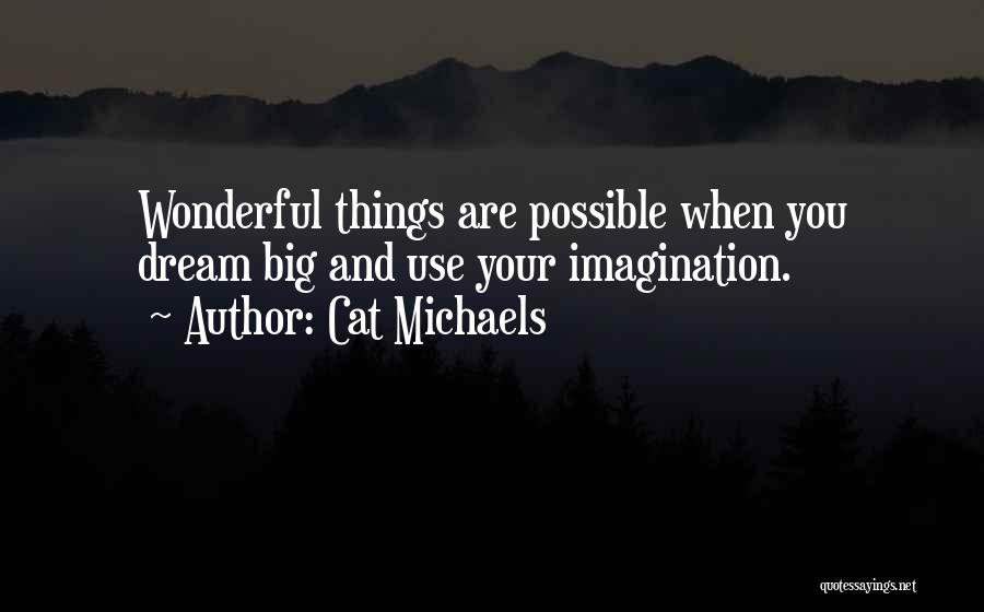 Cat Michaels Quotes: Wonderful Things Are Possible When You Dream Big And Use Your Imagination.