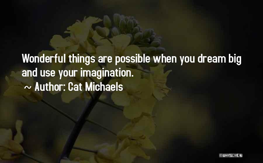 Cat Michaels Quotes: Wonderful Things Are Possible When You Dream Big And Use Your Imagination.