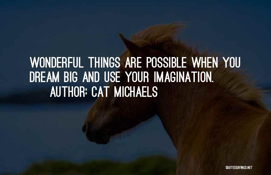 Cat Michaels Quotes: Wonderful Things Are Possible When You Dream Big And Use Your Imagination.