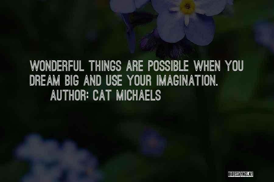 Cat Michaels Quotes: Wonderful Things Are Possible When You Dream Big And Use Your Imagination.