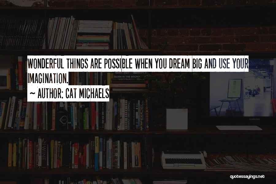 Cat Michaels Quotes: Wonderful Things Are Possible When You Dream Big And Use Your Imagination.