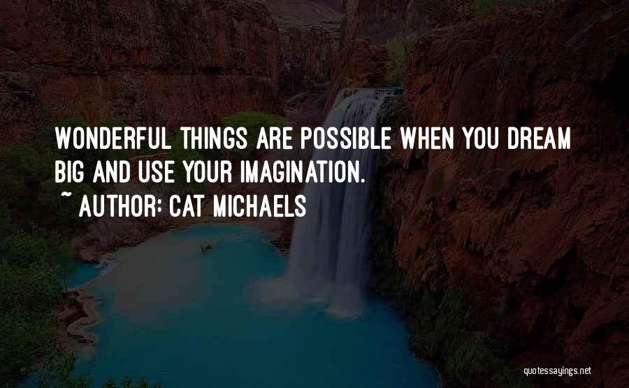 Cat Michaels Quotes: Wonderful Things Are Possible When You Dream Big And Use Your Imagination.