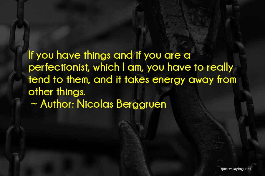 Nicolas Berggruen Quotes: If You Have Things And If You Are A Perfectionist, Which I Am, You Have To Really Tend To Them,