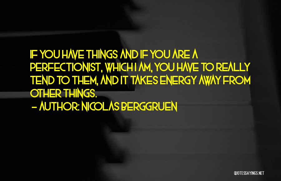 Nicolas Berggruen Quotes: If You Have Things And If You Are A Perfectionist, Which I Am, You Have To Really Tend To Them,