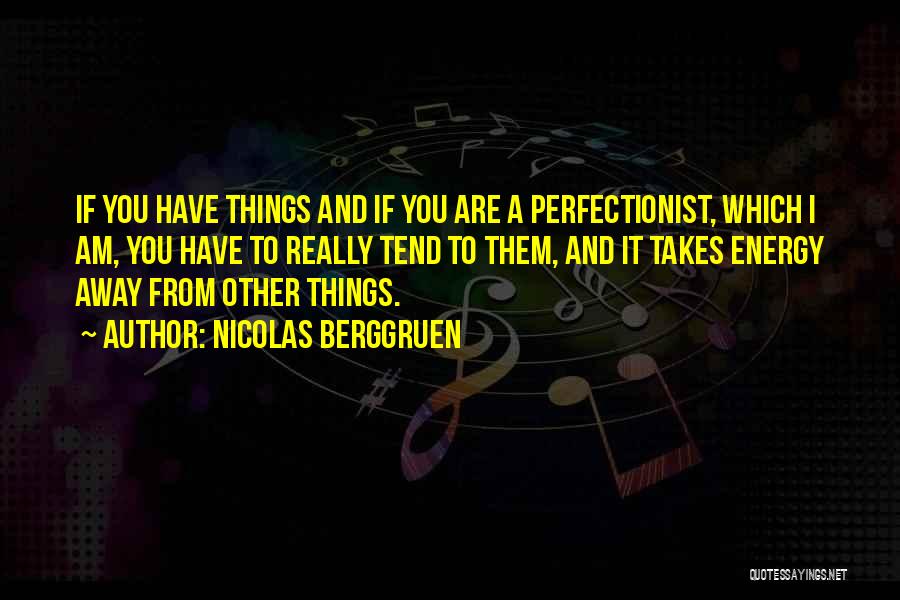 Nicolas Berggruen Quotes: If You Have Things And If You Are A Perfectionist, Which I Am, You Have To Really Tend To Them,