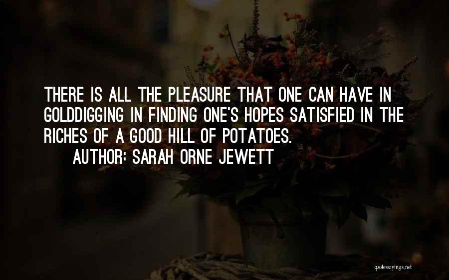 Sarah Orne Jewett Quotes: There Is All The Pleasure That One Can Have In Golddigging In Finding One's Hopes Satisfied In The Riches Of