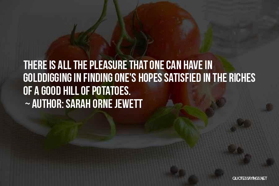 Sarah Orne Jewett Quotes: There Is All The Pleasure That One Can Have In Golddigging In Finding One's Hopes Satisfied In The Riches Of