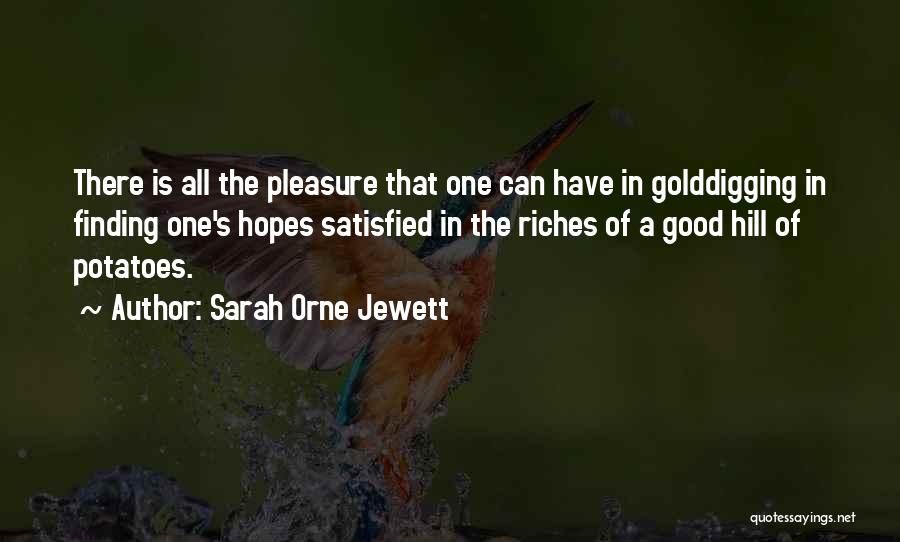 Sarah Orne Jewett Quotes: There Is All The Pleasure That One Can Have In Golddigging In Finding One's Hopes Satisfied In The Riches Of