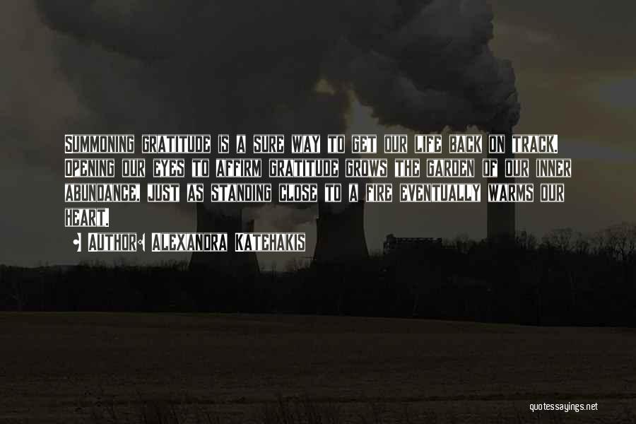 Alexandra Katehakis Quotes: Summoning Gratitude Is A Sure Way To Get Our Life Back On Track. Opening Our Eyes To Affirm Gratitude Grows