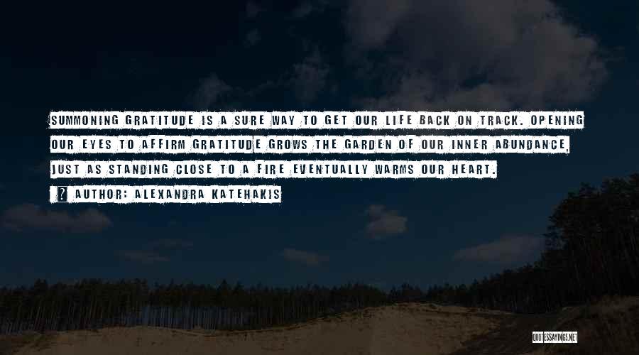 Alexandra Katehakis Quotes: Summoning Gratitude Is A Sure Way To Get Our Life Back On Track. Opening Our Eyes To Affirm Gratitude Grows