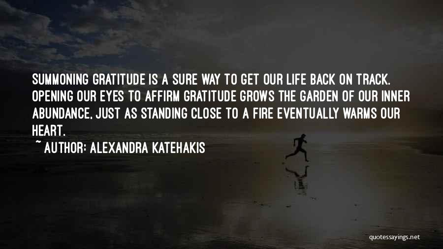 Alexandra Katehakis Quotes: Summoning Gratitude Is A Sure Way To Get Our Life Back On Track. Opening Our Eyes To Affirm Gratitude Grows