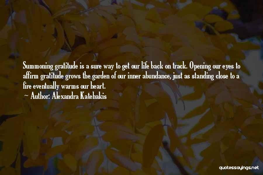 Alexandra Katehakis Quotes: Summoning Gratitude Is A Sure Way To Get Our Life Back On Track. Opening Our Eyes To Affirm Gratitude Grows