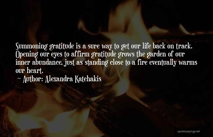 Alexandra Katehakis Quotes: Summoning Gratitude Is A Sure Way To Get Our Life Back On Track. Opening Our Eyes To Affirm Gratitude Grows