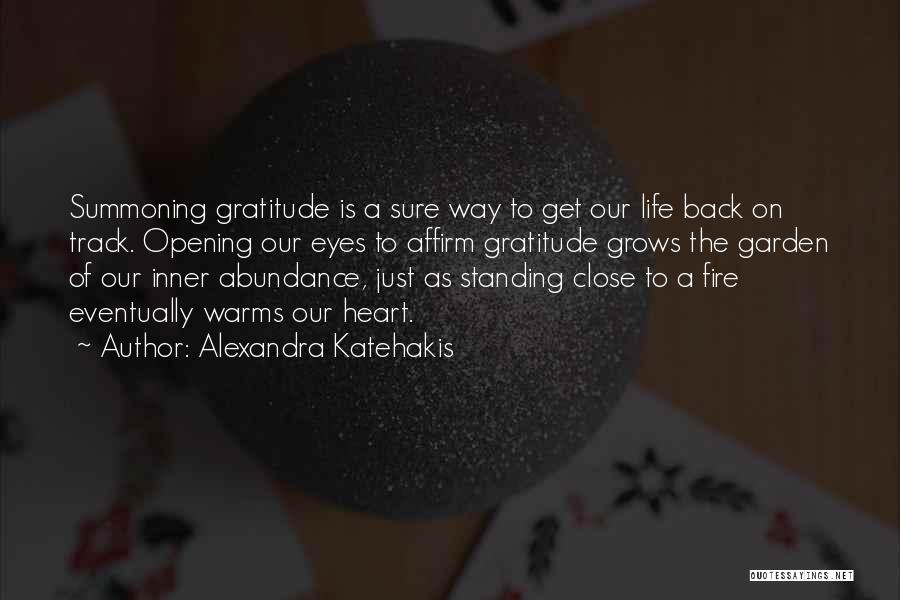 Alexandra Katehakis Quotes: Summoning Gratitude Is A Sure Way To Get Our Life Back On Track. Opening Our Eyes To Affirm Gratitude Grows