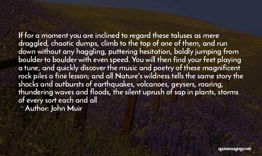 John Muir Quotes: If For A Moment You Are Inclined To Regard These Taluses As Mere Draggled, Chaotic Dumps, Climb To The Top